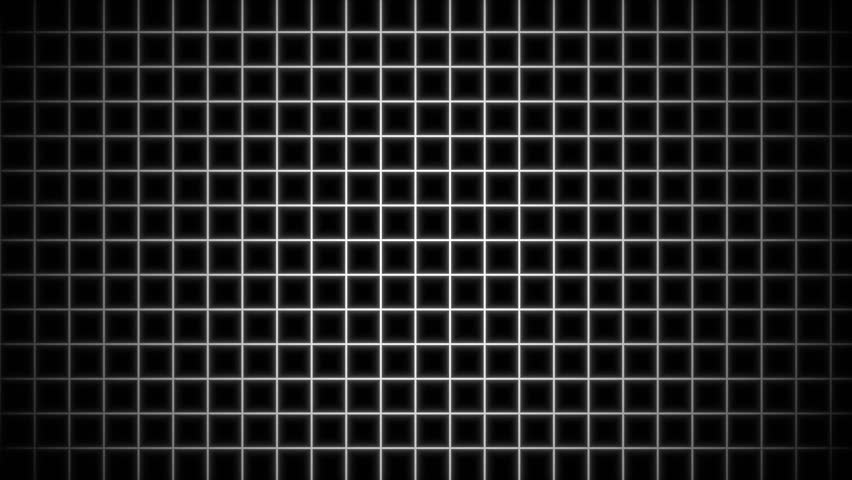 A neon grid moving from right to left on a black background