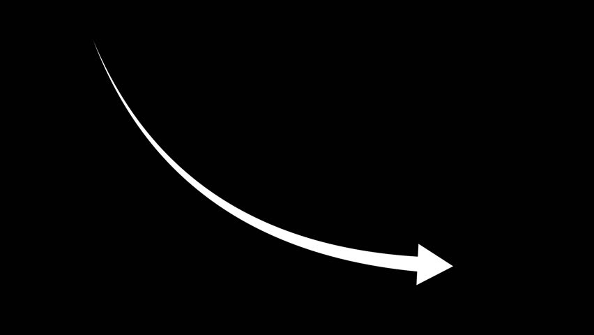 Red arrow pointing down to symbolize decline, loss, or negative trends on black background
