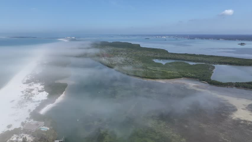 Caladesi State Park At Clearwater Florida United States. Stunning Tropical Coastline Beach Scene Viewed From Above. Holiday Landscape Peaceful Vibrant. Holiday Watercolor Coast. Clearwater Florida.
