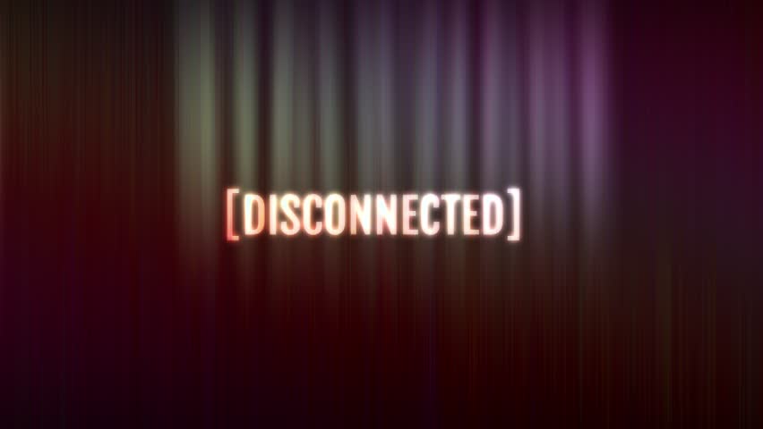 Word disconnected with technology glitch effect, 4K digitally generated animation