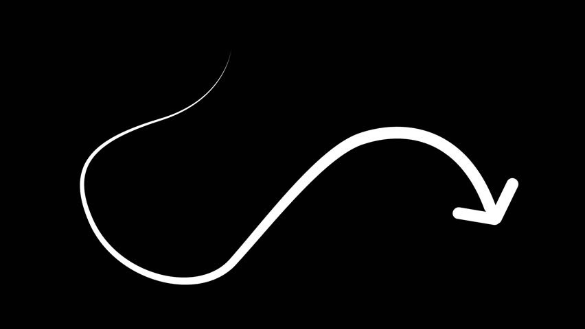 Animation arrows line pointer highlight, sign arrow line With alpha channel
