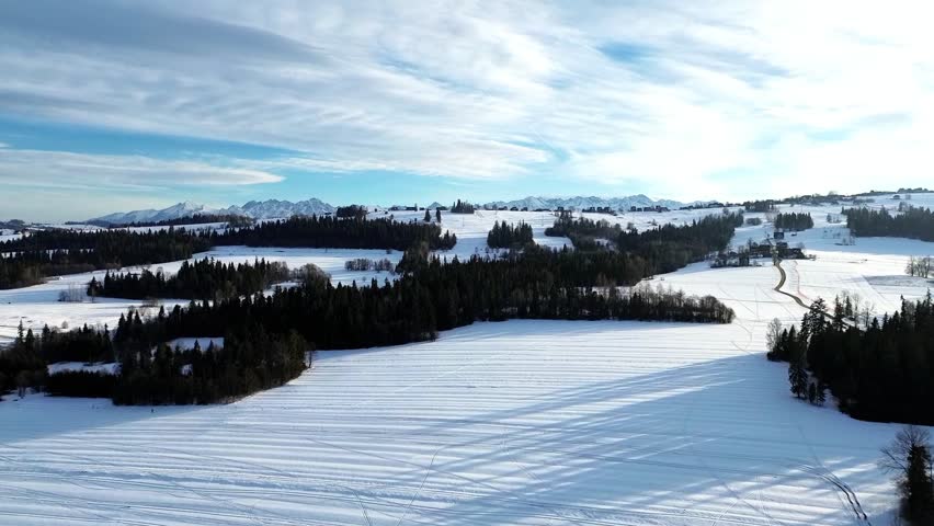 Snowy winter landscape in the mountains