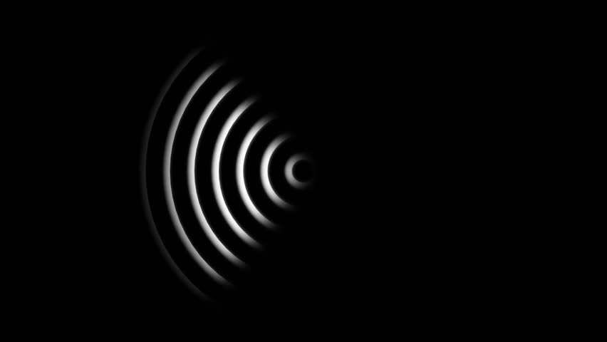 Radio icon Wi fi signal icon black background animation video on the display. on black background.	
