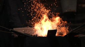 Blacksmith Forge Heating Metal Pieces in Fire for Shaping Handcrafted Tools, Traditional Craftsmanship - Powered by Shutterstock - Get 15% off with code: PIKWIZARD15