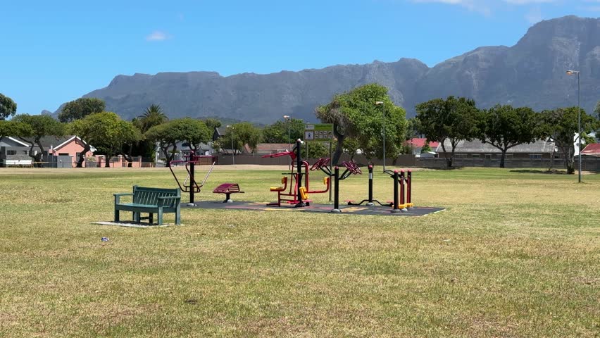 A gym in a park in Cape Town’s southern suburbs.