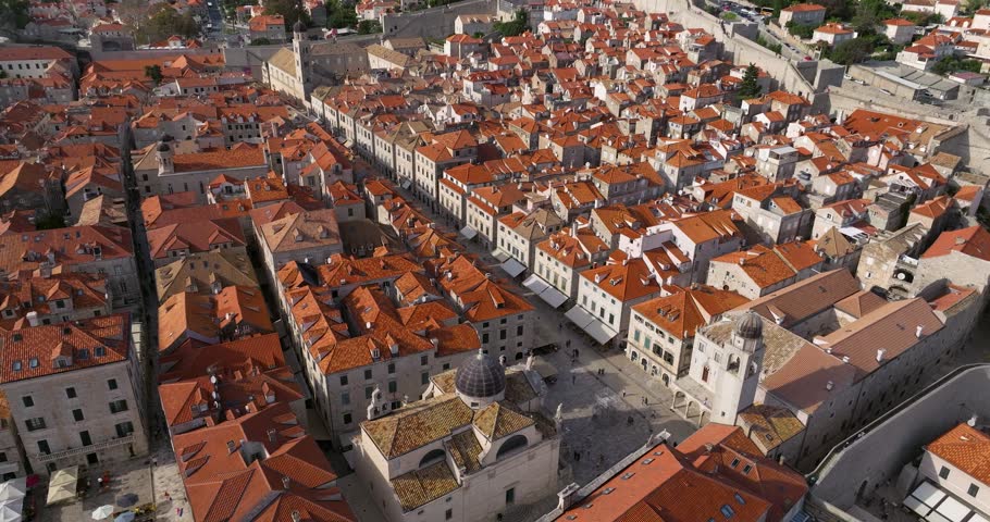 Panoramic view of the city and buildings in Dubrovnik, Croatia.