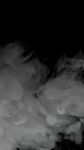 White Smoke on Black Background Vertical View