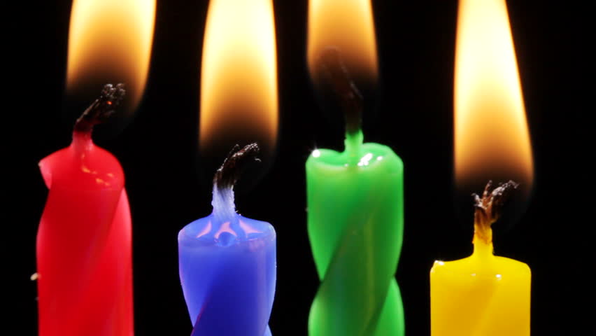 4 colorful birthday candles