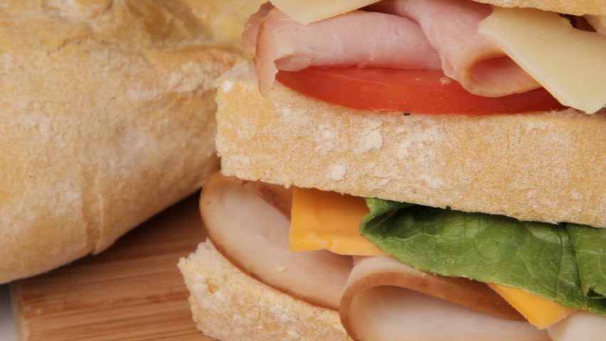 Camera pan of sandwich