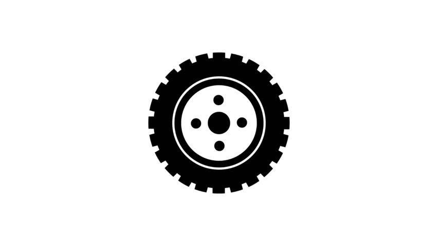 truck wheel logo icon animation