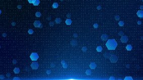 Tech blue Minimal hexagons polygonal patterns shape abstract geometric Animation background. Futuristic cyberspace Futuristic honeycomb. Wave of corporate particles sci-fi technology science medical - Powered by Shutterstock - Get 15% off with code: PIKWIZARD15