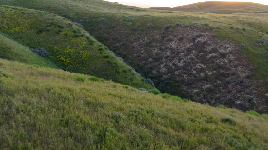 Carrizo Plain, a large, closed grassland plain. San Luis Obispo, California.