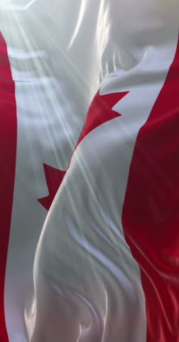 Flag of Canada. Loop. 4K Vertical
