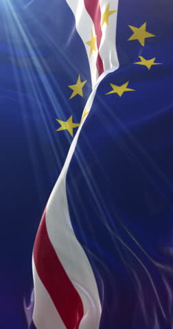 Flag of Cape Verde. 4K Vertical. Loop