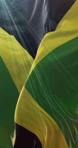 Flag of Jamaica. Loop. 4K Vertical