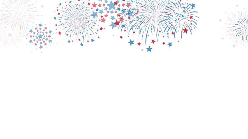 4th of july USA Independence day design of fireworks on white background 4k Video