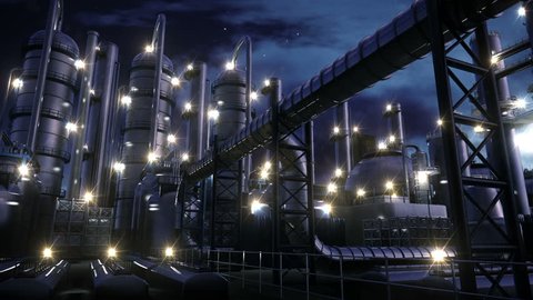 Chemical Plant at night