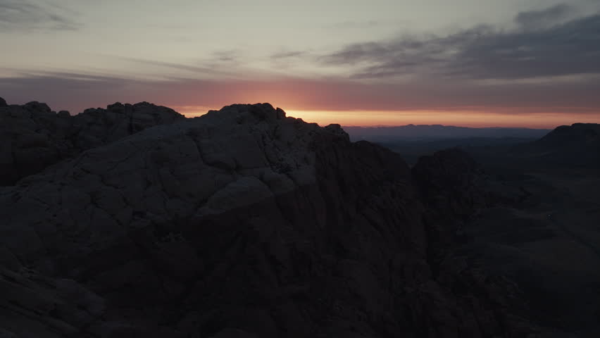 Sunrise drone aerials of a Desert Canyon in Nevada