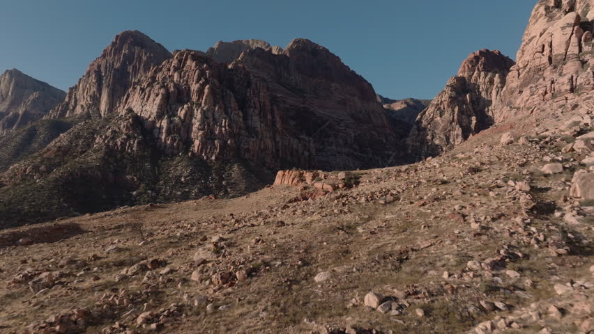 Drone aerials of the Nevada desert canyons and mountains in the morning