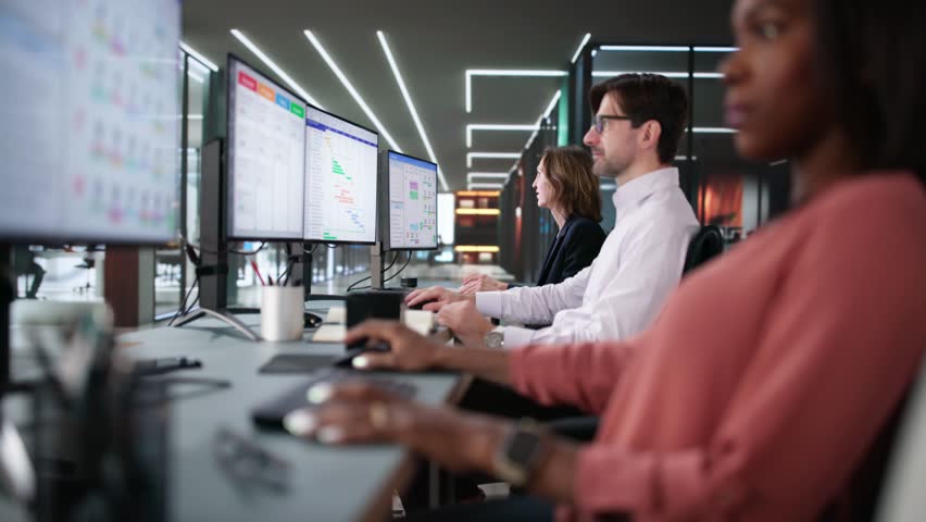 Agile Business Team Using Kanban Task Board