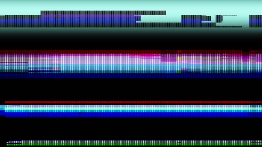 Abstract glitch effect with dynamic distortion. Pixel flickers, digital artifacts, static noise bursts, RGB tearing, electric jitter, high-contrast neon glow, smooth shift, seamless integration.