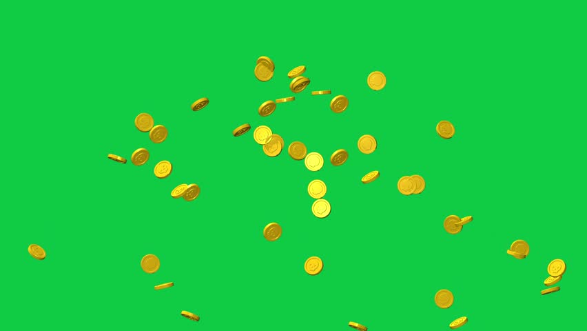 gold coin fountain animation, Perfect for game cinematics, casino effects, treasure chests, and financial success themes. This falling coin effect can be used as a VFX overlay