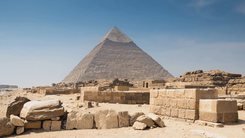A mesmerizing aerial video of the Great Pyramid of Giza, located on the Giza Plateau, Egypt. 