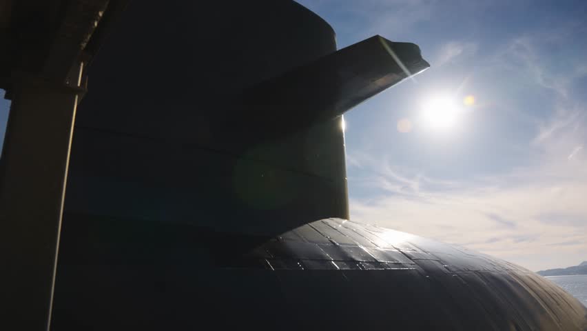 Kure, Japan, Decommissioned Akisho Submarine Looking over Port