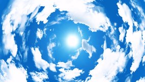 Loop animation of blue sky and clouds moving in circular motion, with sunlight - Powered by Shutterstock - Get 15% off with code: PIKWIZARD15