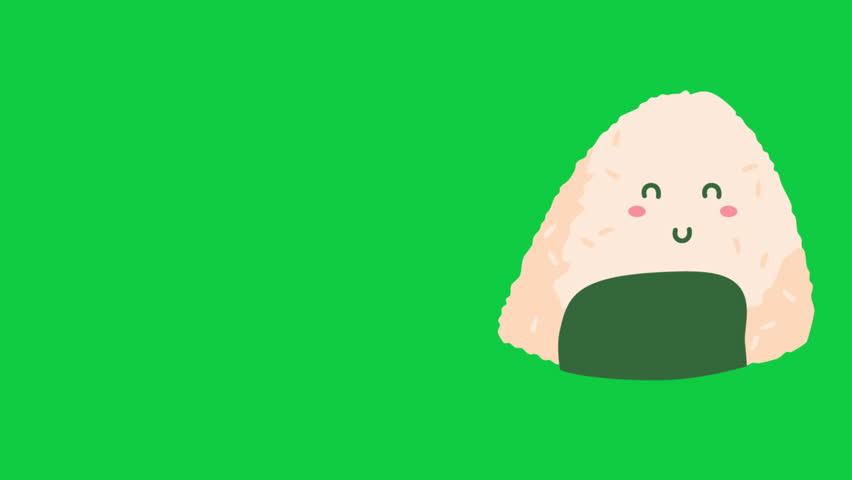 japanese onigiri sushi icon animation