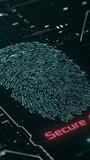 Biometric access animation, scanning fingerprint, cyber security concept (3d render) vertical video - Powered by Shutterstock - Get 15% off with code: PIKWIZARD15