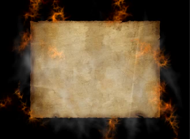 Old paper on fire.