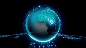 Futuristic 3D transparent Earth rotating with global data network. 4K render illustration data flow information technology - Powered by Shutterstock - Get 15% off with code: PIKWIZARD15