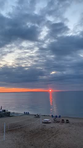 lake michigan beach sunset on a summer vacation
