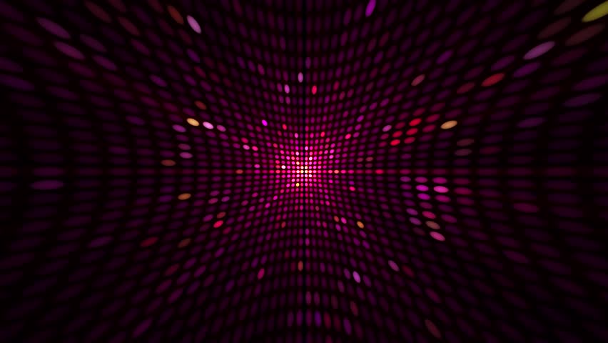 Colorful flashing LED lights party background. Glowing disco video wall animation. Full HD and looping multicolored glittering LEDs motion background. 