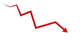 The red line graph is decreasing. Describes a decline in business, stock, or earnings. Animated videos ready for presentations, business and education. - Powered by Shutterstock - Get 15% off with code: PIKWIZARD15