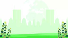 world habitat day with silhouette city in background - Powered by Shutterstock - Get 15% off with code: PIKWIZARD15