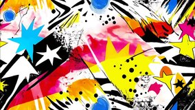 Colorful Cartoon Abstract Seamless looped animated background perfect for concerts, VJ loops, live streams, and motion design. Versatile visuals for creative projects, diagonal motion - Powered by Shutterstock - Get 15% off with code: PIKWIZARD15