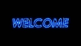 welcome text animated text word neon electric blue welcome 4k looping - Powered by Shutterstock - Get 15% off with code: PIKWIZARD15