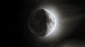 Moon Phases animation, Starts from new moon, waxing crescent, first quarter, waxing gibbous into full moon - Powered by Shutterstock - Get 15% off with code: PIKWIZARD15
