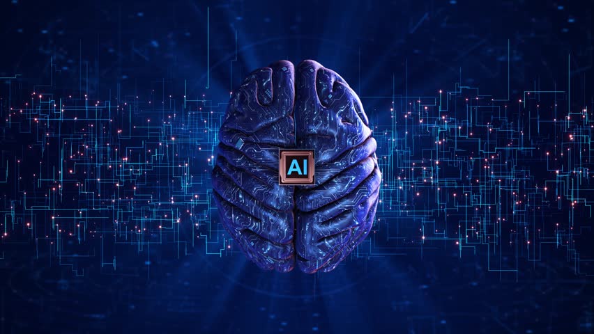 Digital brain circuit and AI, artificial intelligence. 3D Modern futuristic design. Global network connection technology. Hi-tech technology futuristic circuit digital Deep learning machine learning - Powered by Shutterstock - Get 15% off with code: PIKWIZARD15