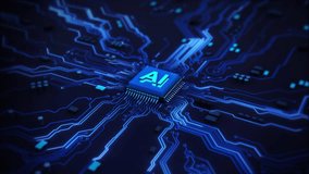 3D Futuristic AI artificial intelligence data mining circuit board electronic deep learning Computer chip technology. Digital Brain Business Hologram Hud cyber innovation automation brain. cyberpunk. - Powered by Shutterstock - Get 15% off with code: PIKWIZARD15