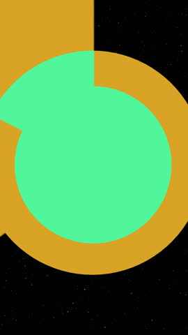 colourful green and gold circle spinning warp transition with dynamic element looping design on vertical video background