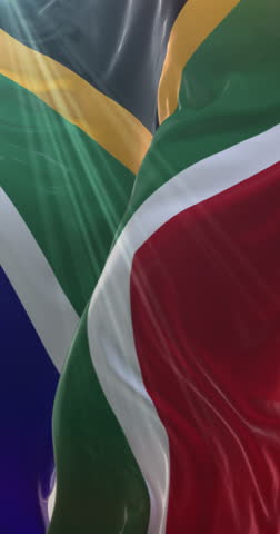 South Africa flag. 4K Vertical. Loop