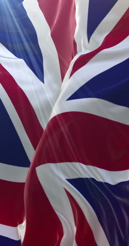 Flag of the United Kingdom. 4K Vertical. Loop