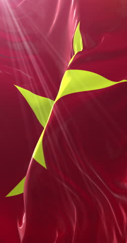Flag of Vietnam. 4K Vertical. Loop