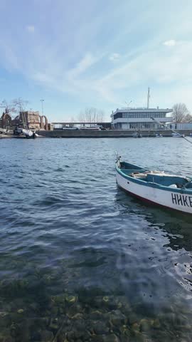 NESEBAR, BULGARIA - DECEMBER 14, 2024: Amazing Panorama from Coastal street and port of old town of Nessebar, Burgas Region, Bulgaria