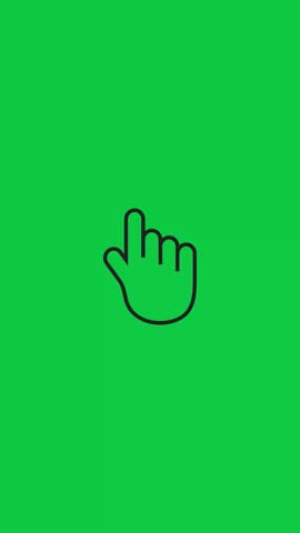 Mouse cursor click animation on green screen. Hand gesture. Mouse cursor icon.