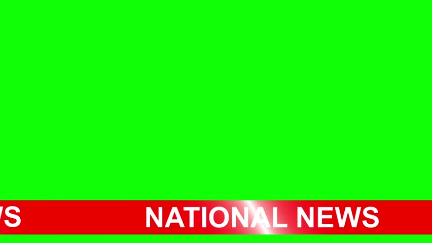 National News scrolling text motion graphics with green screen background