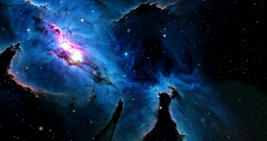 Stunning space view with stars and nebula, Space journey through star field and space nebulae into Proto-Planetary Systems in the Great Orion